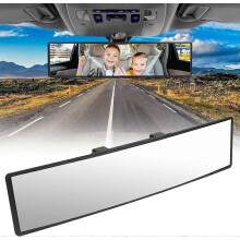 (As show, One size) Car rearview mirror, wide angle rearview mirror, anti-glare car interior rearview mirror 310x75mm