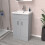 NES Home Nes Home Matte Grey 500mm Floor Standing Vanity Unit & White Basin Flat Pack 1