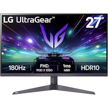 LG UltraGear Gaming Monitor 27GS50F, 27 Inch, 1080p, 180Hz, 1ms MBR, 5ms Response Time, HDR 10, AMD FreeSync, Smart Energy Saving
