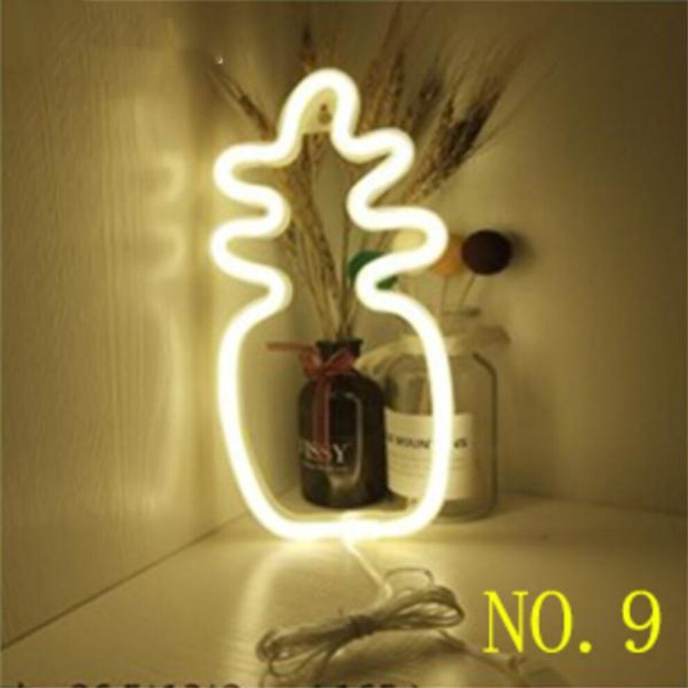 (beige, Pineapple (24*13cm)) Led Neon Light Signs Cloud Neon Sign Wall Lamp Decor Birthday Gift Neon Lamp For Room Home Party Wedding Decoration