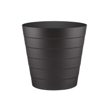 Zuvo Plastic Paper Bin 8L Black Shatter Proof Waste Basket with Wave Design for Office and Home