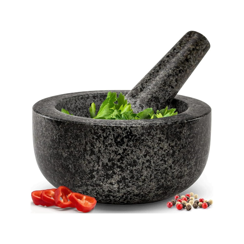 Pestle and Mortar Set Solid Natural Stone Durable Grinder for Kitchen Herbs and Spices Use