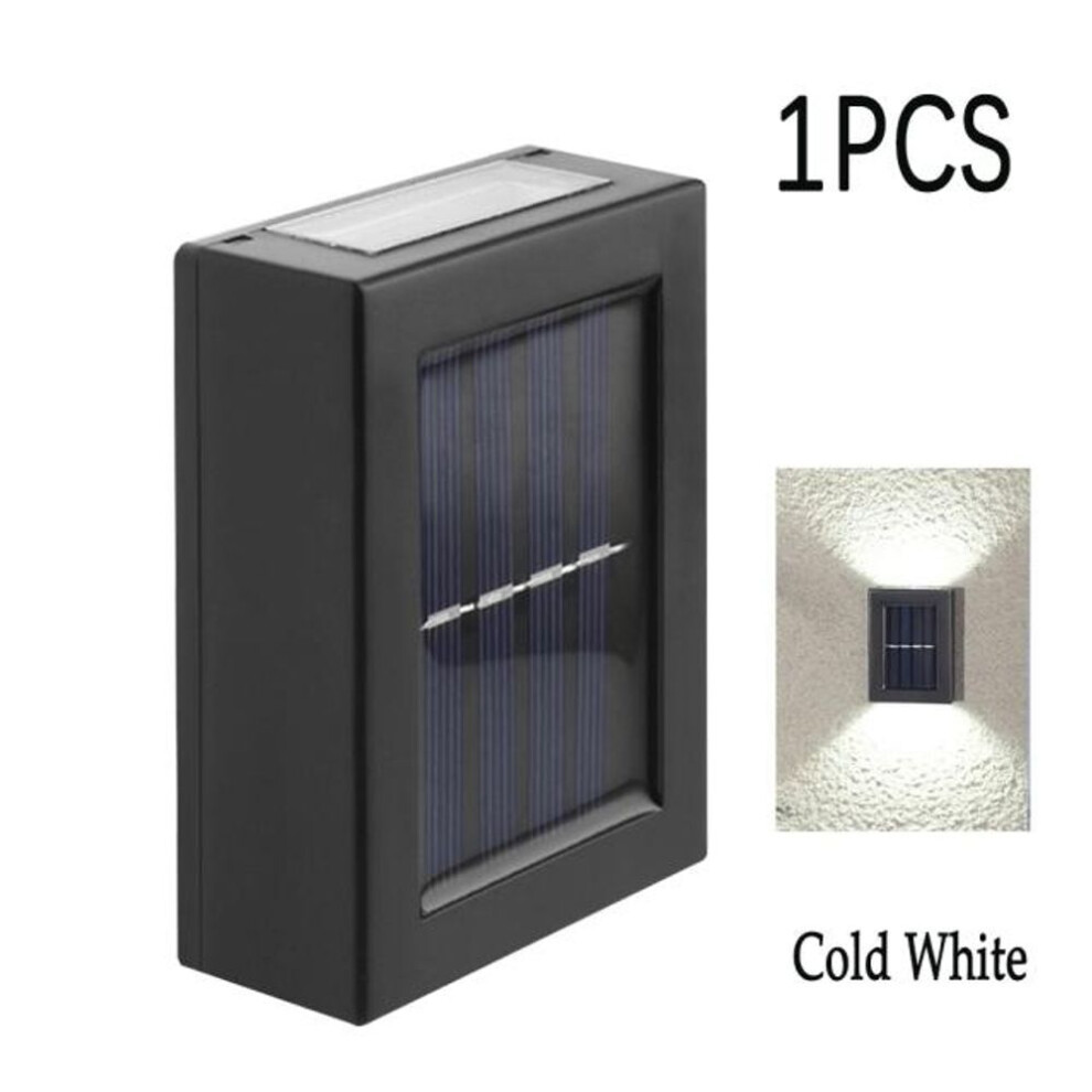 (white, 1 PCS) Solar Wall Lamp Outdoor Waterproof Up and Down Luminous Lighting Garden Decoration Solar Lights Stairs Fence Sunlight Lamp