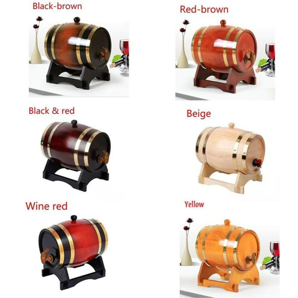 (black,red, 3L) 1.5 L3 L Oak Storing Barrel Built-in Aluminum Foil Liner for Storing Your Own Whiskey Beer Wine Bourbon Brandy & More