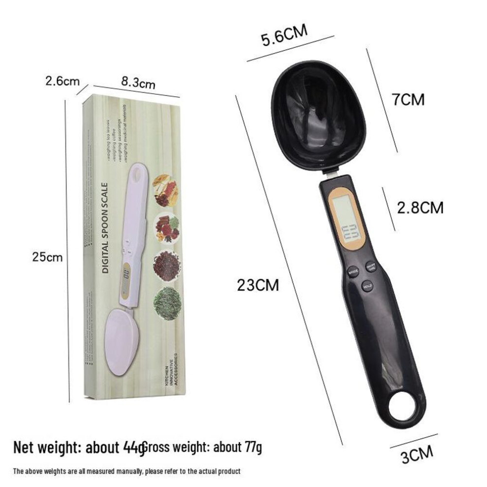 (black, 500g/0.1g) "handheld Electronic Measuring Spoon For Coffee, Medicine, Milk Powder, Seasoning & More - Precisely Measure Ingredients With Ease!"