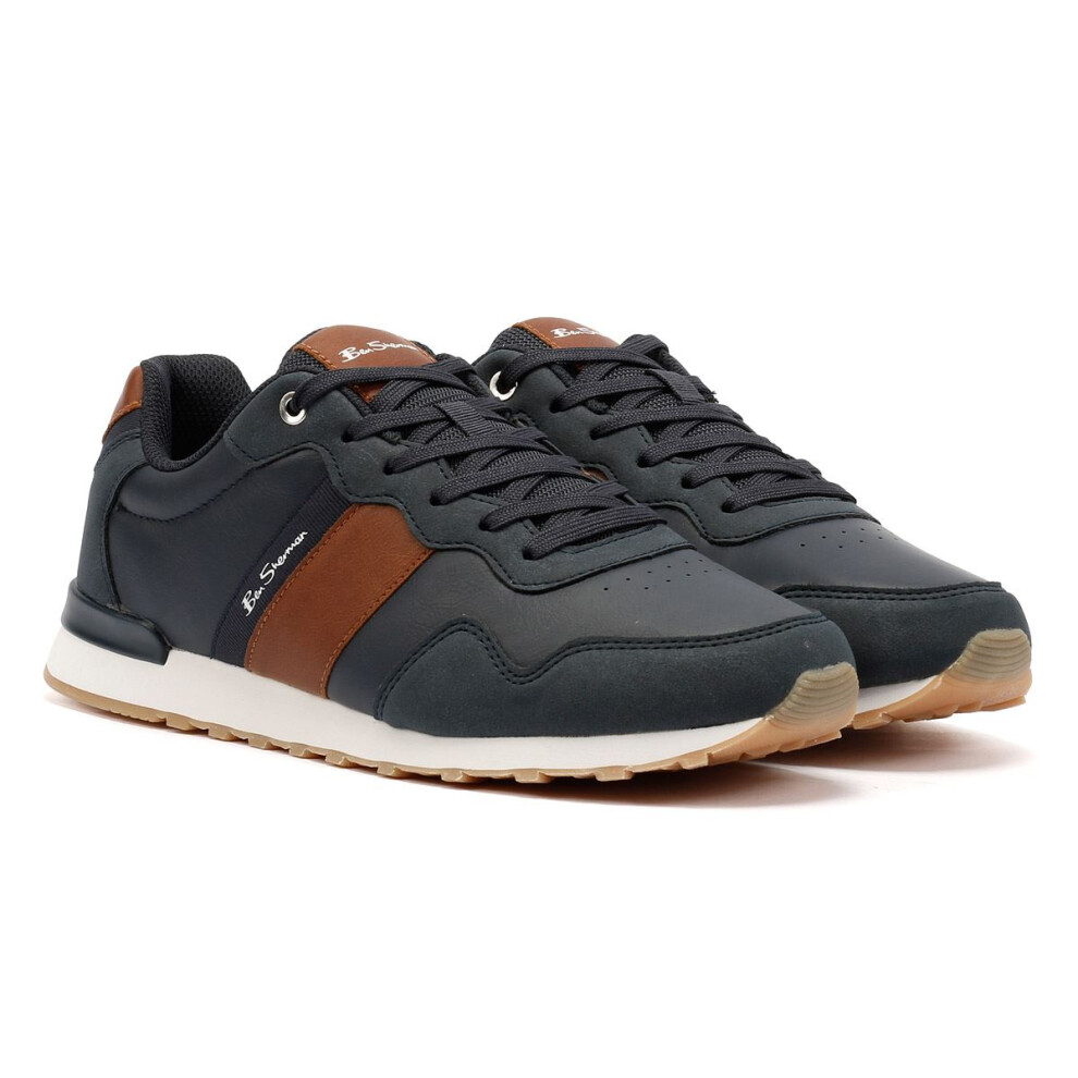 (Brown, 10 (Adults')) Ben Sherman Owen Retro Men's Tan/Navy Trainers