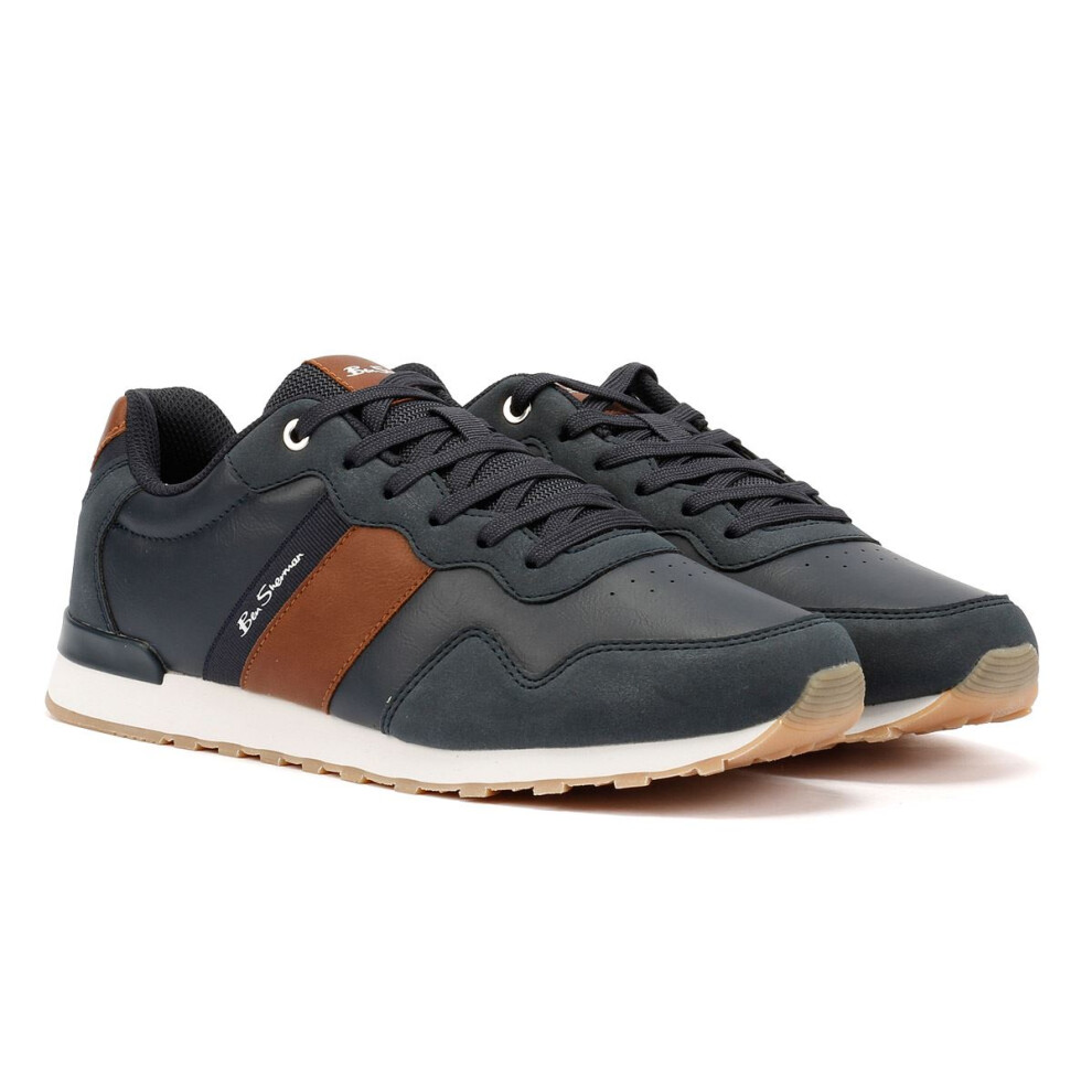Ben Sherman Men's Navy Owen Retro /Tan Trainers Uk Size 9 - Image 4