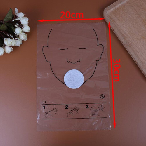 (20*30cm) 1 Rolls 36Pcs/Roll Cpr Face Shield Transparent Cpr Mask Disposable Imprinted 2