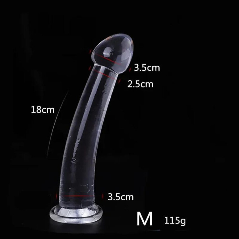 (white, M) Transparent Butt Plug Soft Anal Plug With Strong Suction Cup G-spot Vaginal Massager Prostate Stimulator Erotic Adult Products 18+