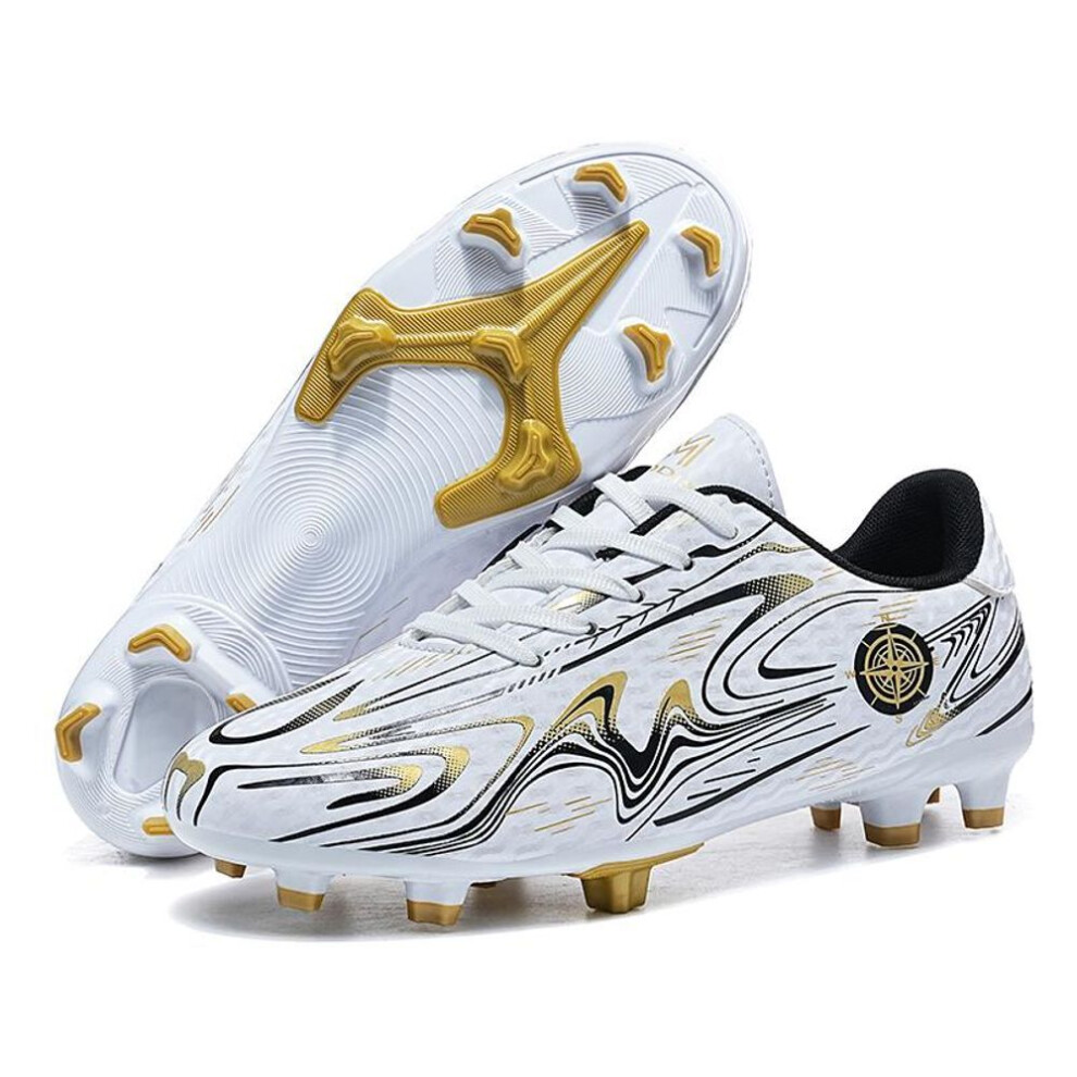 (gold, 32) Men Soccer Shoes Adult Kids FG/TF Football Boots Boys Girls Cleats Grass Training Sport Footwear Man Long Spikes Outdoor Soccer Shoes