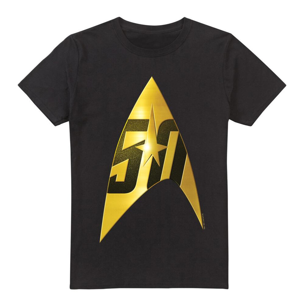 (M, Black) Star Trek Mens 50th Anniversary Delta T-Shirt
