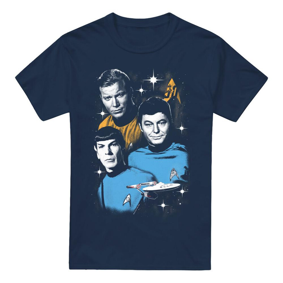 (3XL, Navy) Star Trek Mens All Star Crew T-Shirt