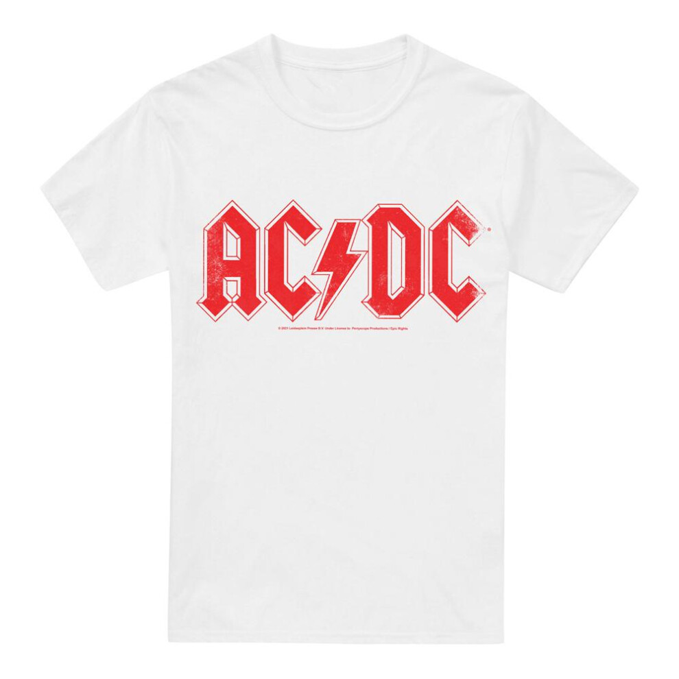 (M, White) AC/DC Mens Logo T-Shirt-image-OPC-PG8TFV8-NEW
