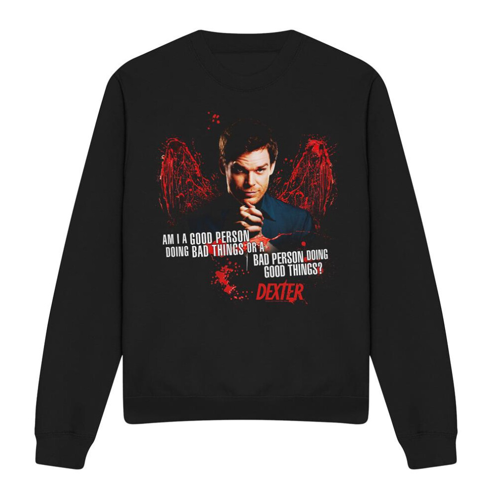 (XL, Black) Dexter Unisex Adult Good Bad Sweatshirt-image-OPC-PG8THQD-NEW