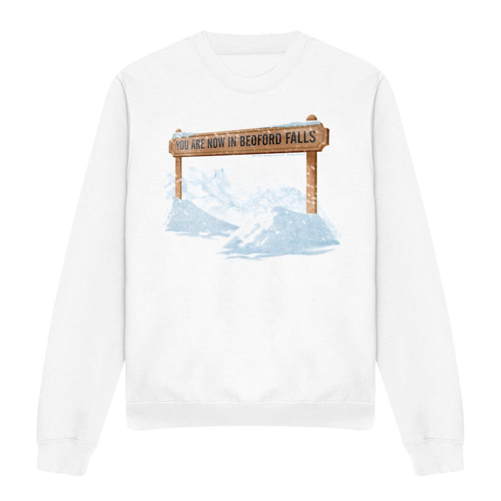 It's A Wonderful Life Men's White (S, ) Unisex Adult Bedford Falls Sweatshirt