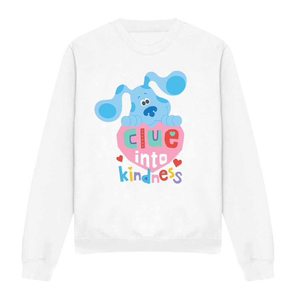 Blue's Clues & You! Women's White (S, ) Unisex Adult Clue Into Kindness Sweatshirt