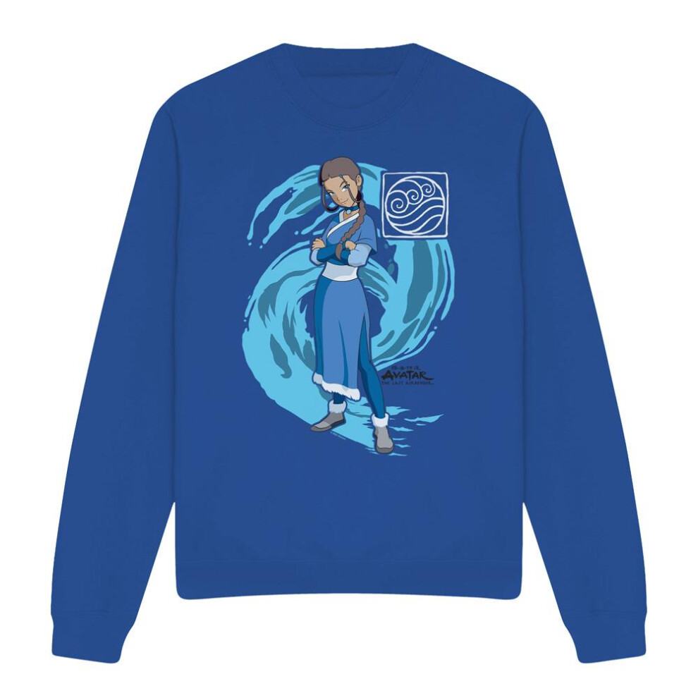 (M, Royal Blue) Avatar: The Last Airbender Unisex Adult Water Wave Katara Sweatshirt-image-OPC-PG8TNSM-NEW