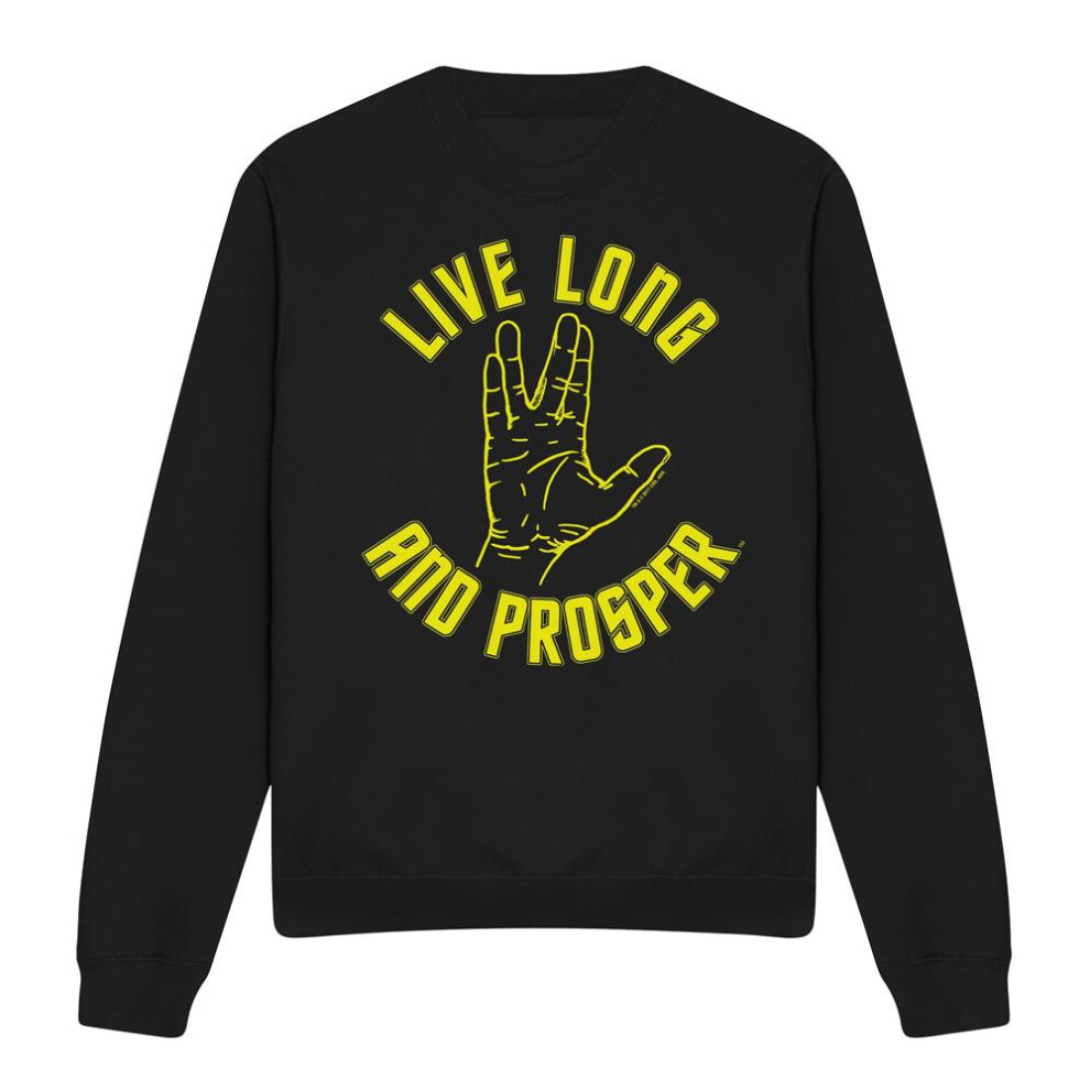 (XL, Black) Star Trek Unisex Adult Live Long Hand Sweatshirt