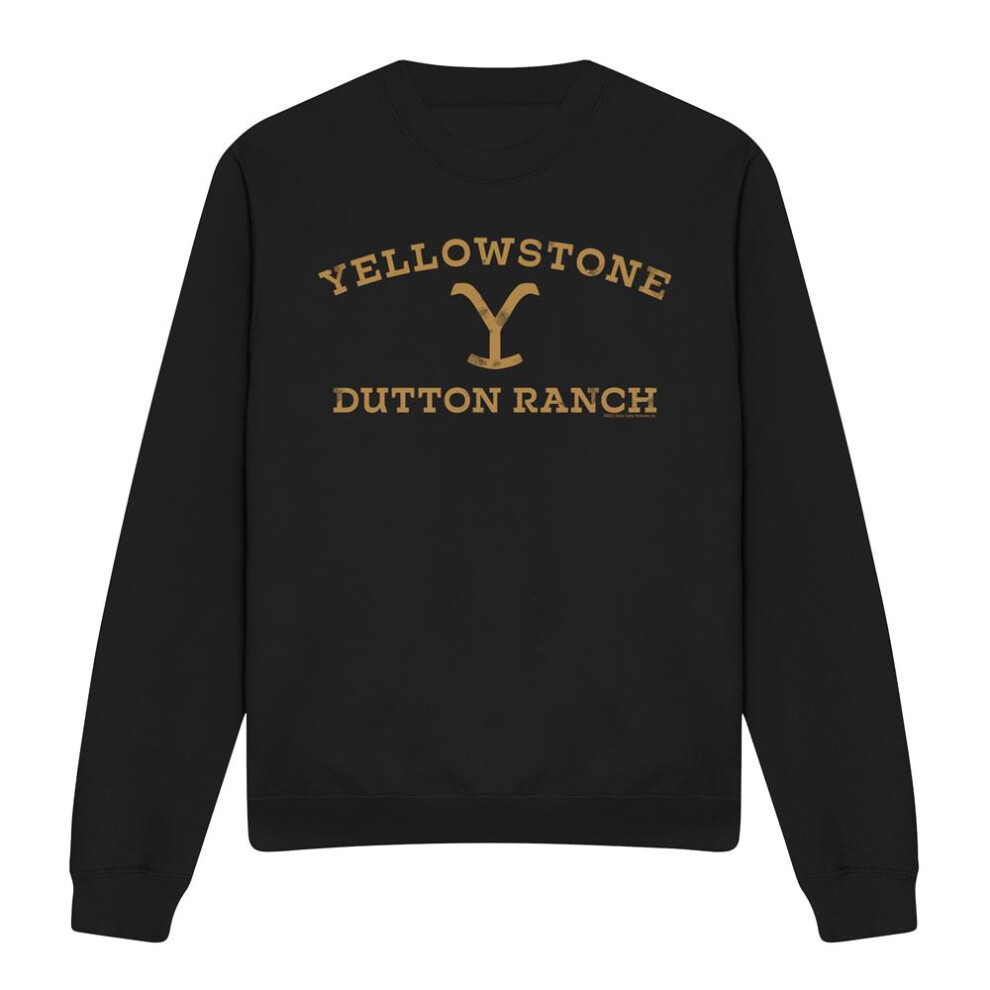 (M, Black) Yellowstone Unisex Adult Arched Logo Sweatshirt-image-OPC-PG8TWPF-NEW