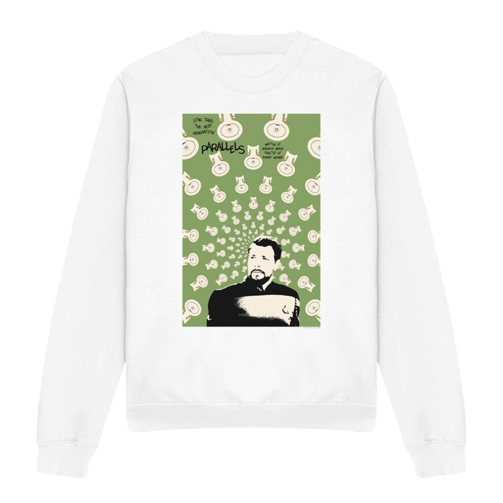 (XL, White) Star Trek Unisex Adult The Next Generation Season 7 Episode 11 Sweatshirt