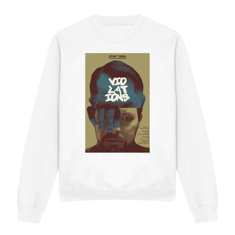 (XL, White) Star Trek Unisex Adult The Next Generation Season 5 Episode 12 Sweatshirt