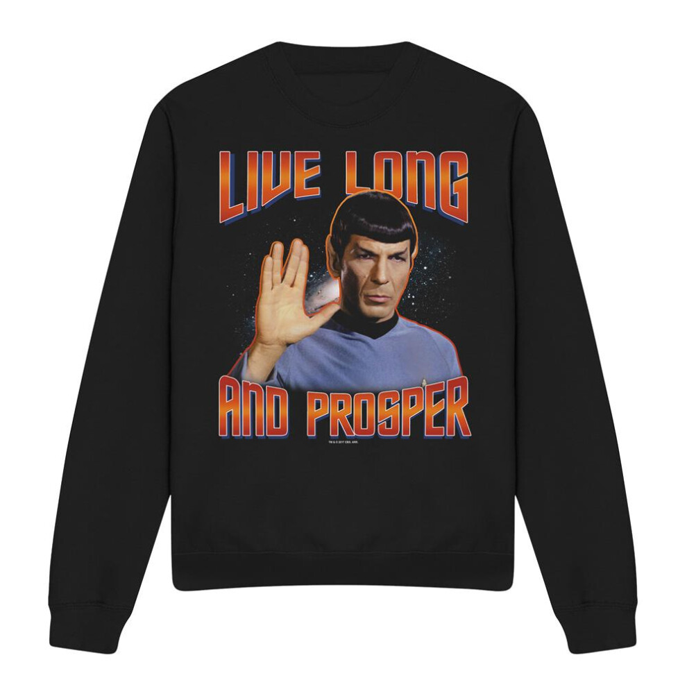 (XL, Black) Star Trek Unisex Adult Original Live Long and Prosper Sweatshirt-image-OPC-PG8V98W-NEW