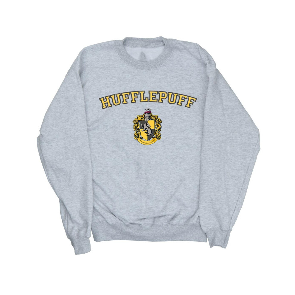 (XL, Sports Grey) Harry Potter Womens/Ladies Hufflepuff Crest Sweatshirt