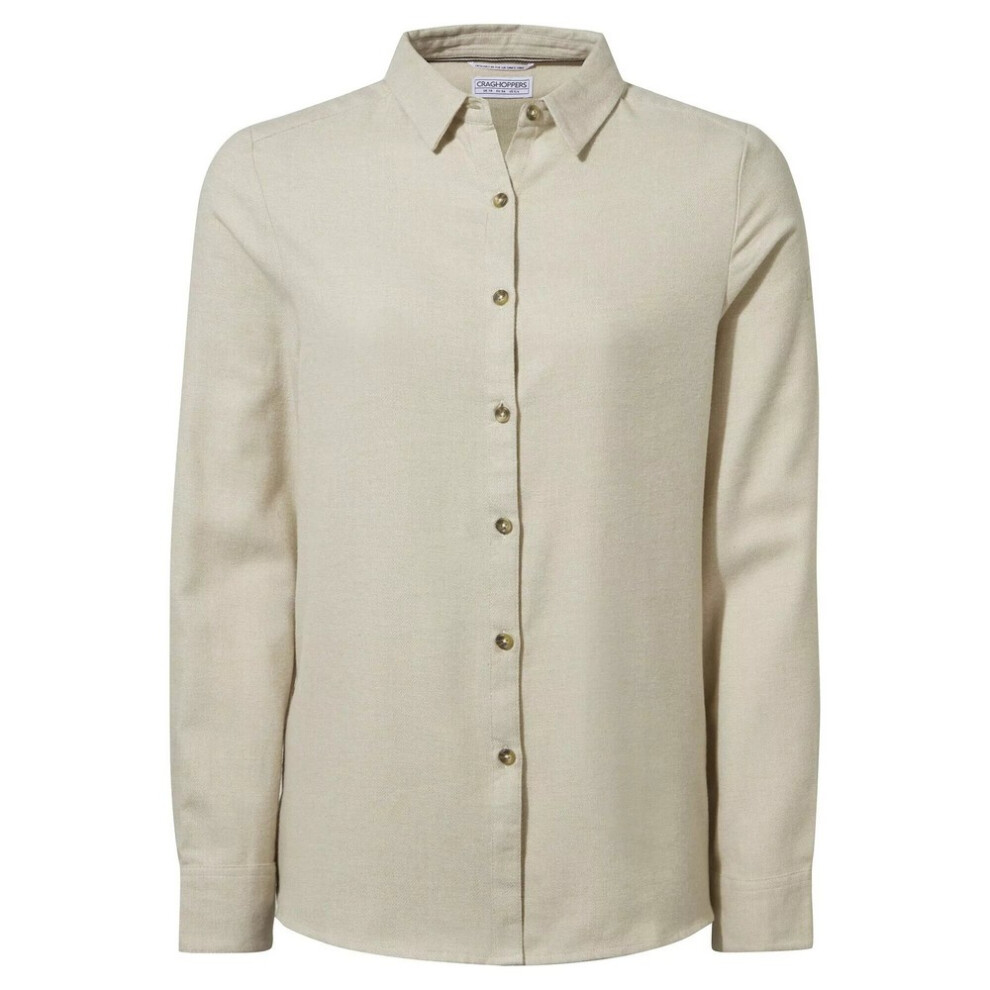 (8 UK, Light Raffia) Craghoppers Womens/Ladies Dornoch Marl Long-Sleeved Shirt