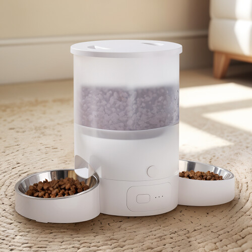 Living And Home 3L Double Bowl Automatic Pet Feeder App Control