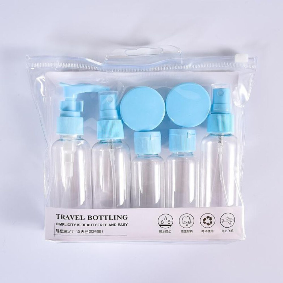 (blue) 7PCS Travel Bottles Travel Multifunctional Dispenser Storage Toiletries Set Pressing Sample Spray Bottle Spray Bottle Portable Press Type Spray Bottle