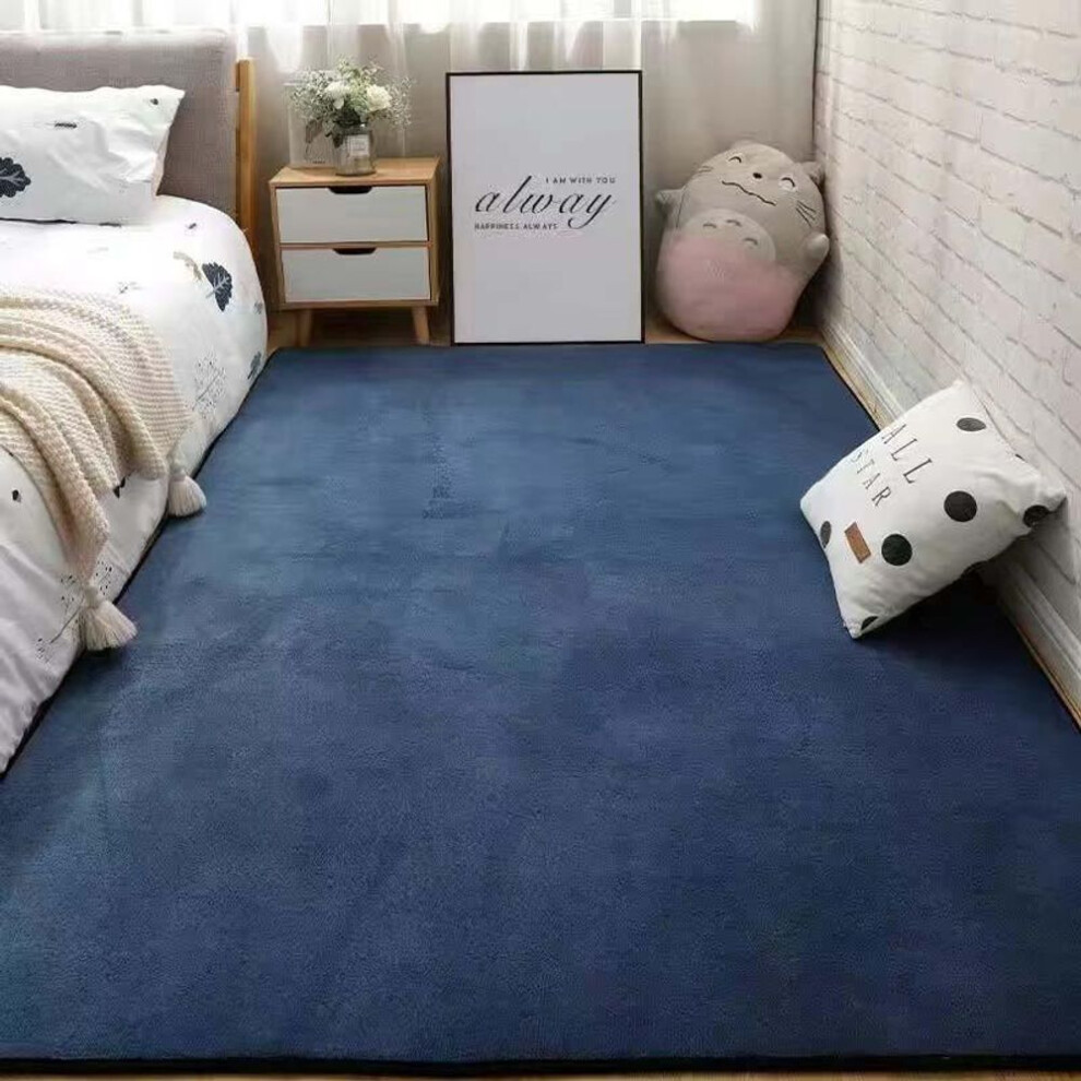 (blue, 200x300cm) Coral Velvet Living Room Rug Short Plush Bedroom Bed Blanket Modern Home Children&apos;s Reading Area Full Of Floorarea Carpet Modern Bedroom Bedside