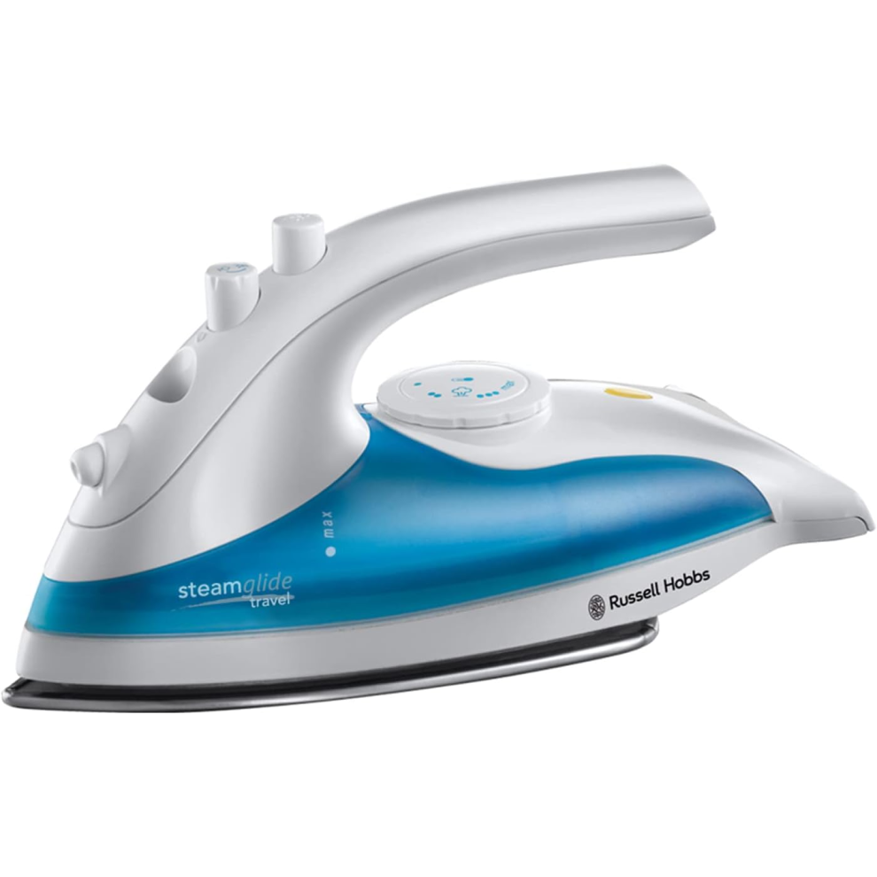 Russell Hobbs Dual Voltage Steam Glide Travel Iron, 80ml Water Tank, Stainless Steel Soleplate, Water Spray, Variable T