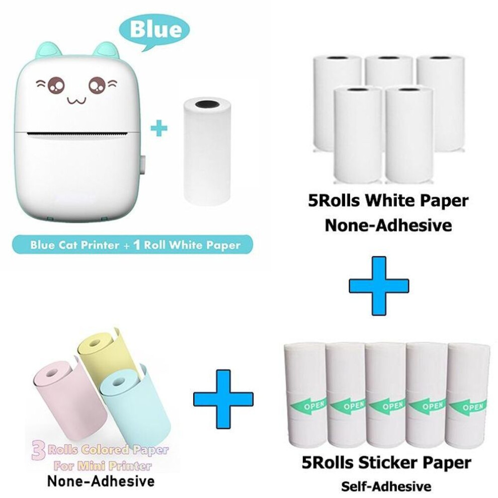 (as the picture) Mini Photo Pocket Printer Portable Ink-free Thermal 57mm Sticker Trans Paper Wireless Bt 200dpi Android Ios Printing Machine
