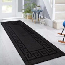 (Black, 50x80cm) Non Slip Long Hallway Runner Rug Bedroom Carpet Washable Rugs Kitchen Floor Mats