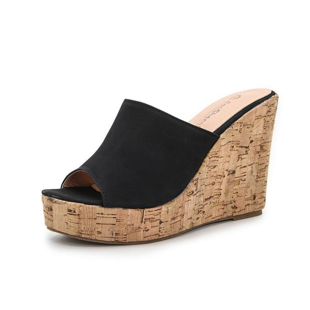 (black, 43) New Trending Women&apos;s Fashion Wedge Sandals Open Peep Toe Espadrille Platform Sandals Woman Girls Wedges Summer Bohemian Slip-on Heeled Sandals