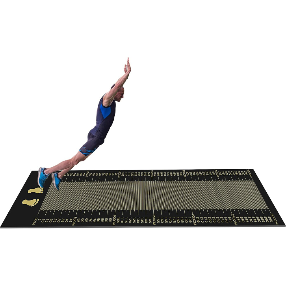 (338*90cm, Black-338) Extra Long Jump Rope Mat Large Exercise Mat Thick for Jump Roping Non-Slip Portable Workout Mats for Home Gym Flooring