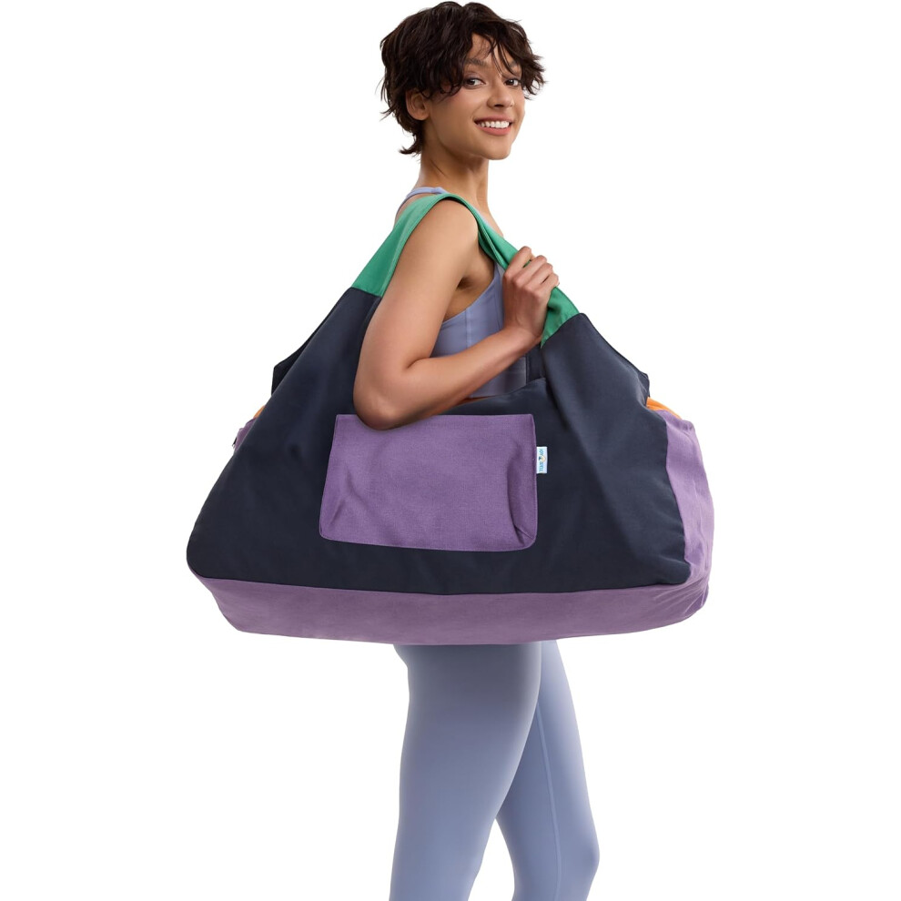 (Black-multicolor) Large Yoga Mat Bag Carrier for Yoga Mat, Pilates Mat