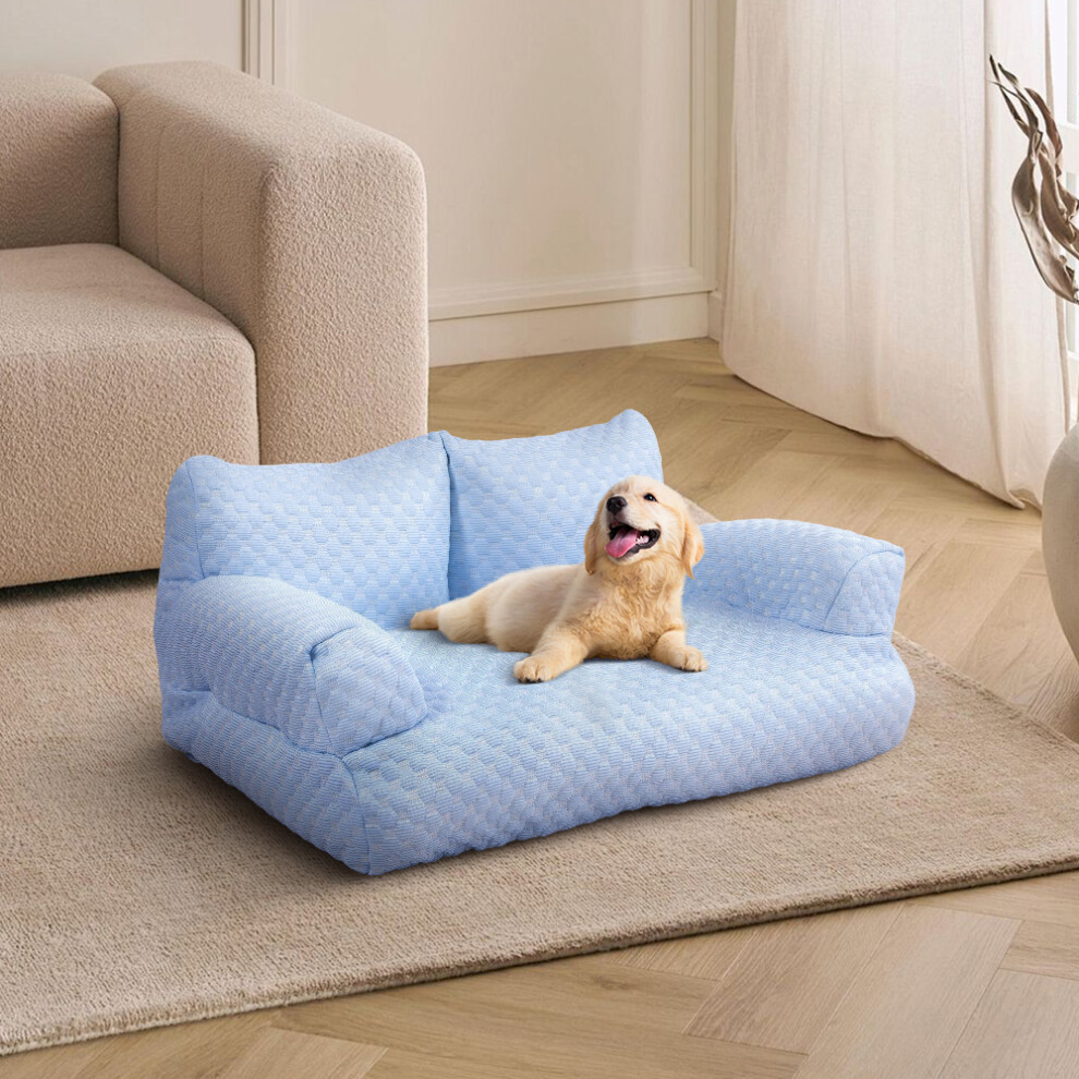 (Light Blue) Ice Silk Cooling Pet Sofa Bed-image-OPC-PG8W5W5-NEW