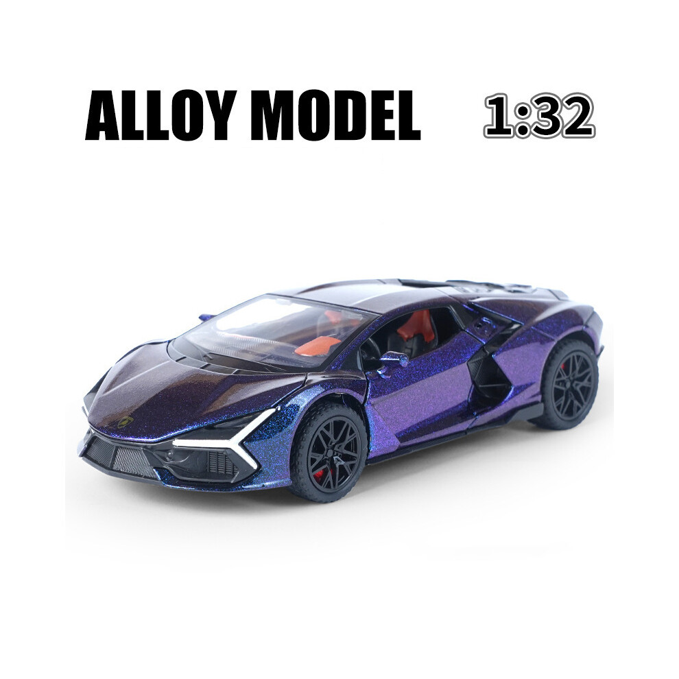 (Purple) 1:32 lambos Revuelto Supercar Alloy Model Car Toy Diecasts Casting Sound and Light Car Toys For Children-image-OPC-PG8W898-NEW