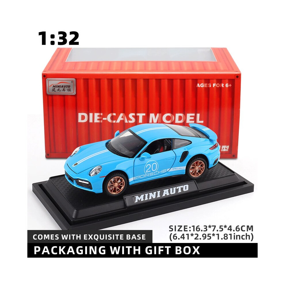 (blue with box) 1:32 Porsche 911 GT3 RS Egghell White 1/32 Scale Diecast Metal Model Toy Sports Car-image-OPC-PG8W89D-NEW