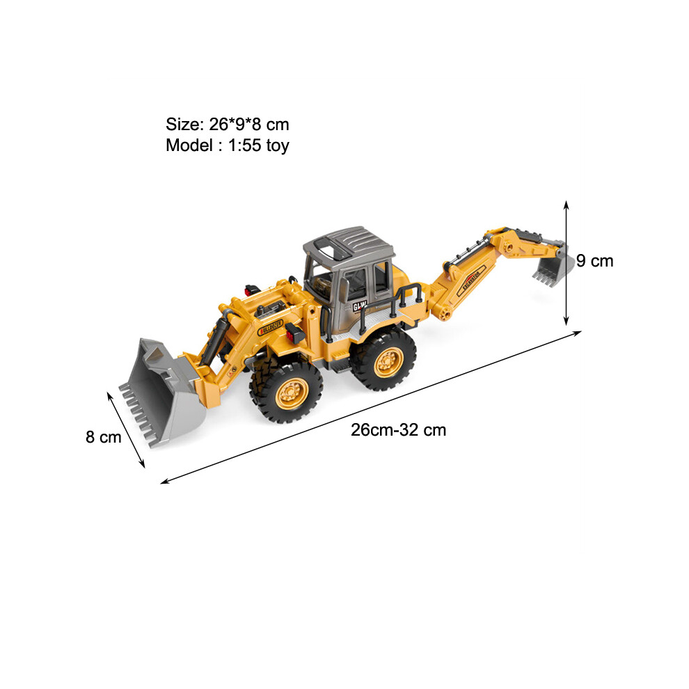 Maxpower (2 In 1) Diecast Excavator Tower Crane Toy Tractor Forklift Trucks Car Bulldozer Model Boy Gift Digger Alloy+Plastic