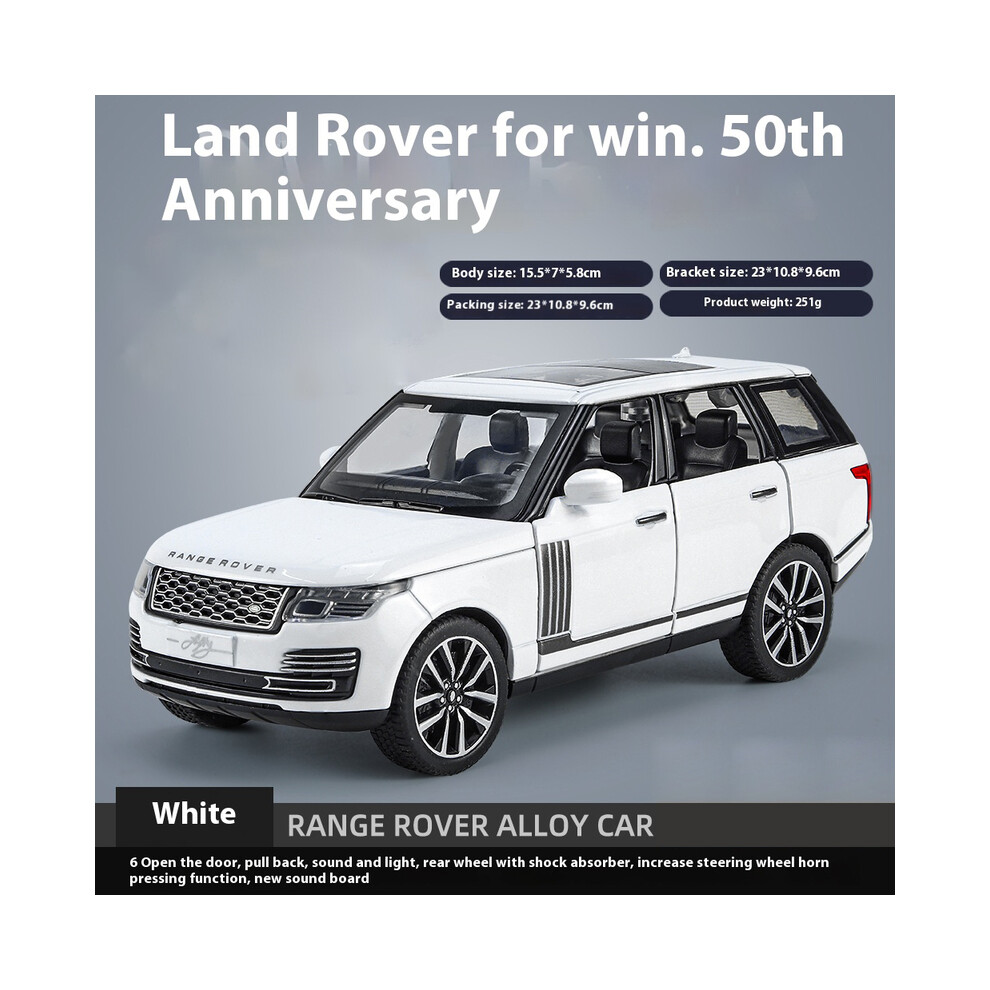 (white) 1:32 Land Rover Range Rover 50th Anniversary Off Road SUV Vehicle Alloy Diecast Car Model Computer Desktop-image-OPC-PG8W8TG-NEW