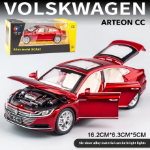 (red boxed) 1:32 Volkswagen CC Alloy Toy Car Metal Die-casting Model Sound And Light Pull Back Toy Car Kids Gift