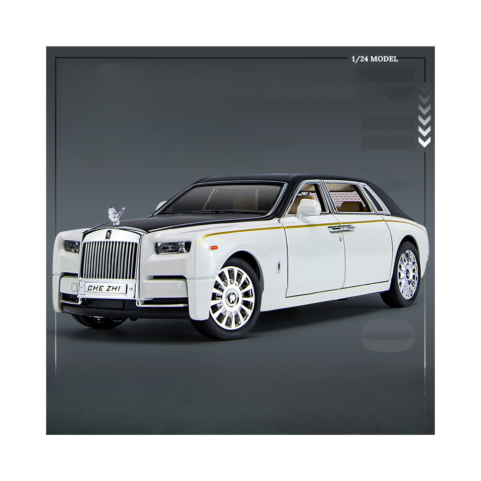 (White) 1/24 Rolls Royce Phantom Diecast Toy Cars Model Simulated Pull Back Limousine Zinc Alloy Metal Toy Car-image-OPC-PG8W8WF-NEW