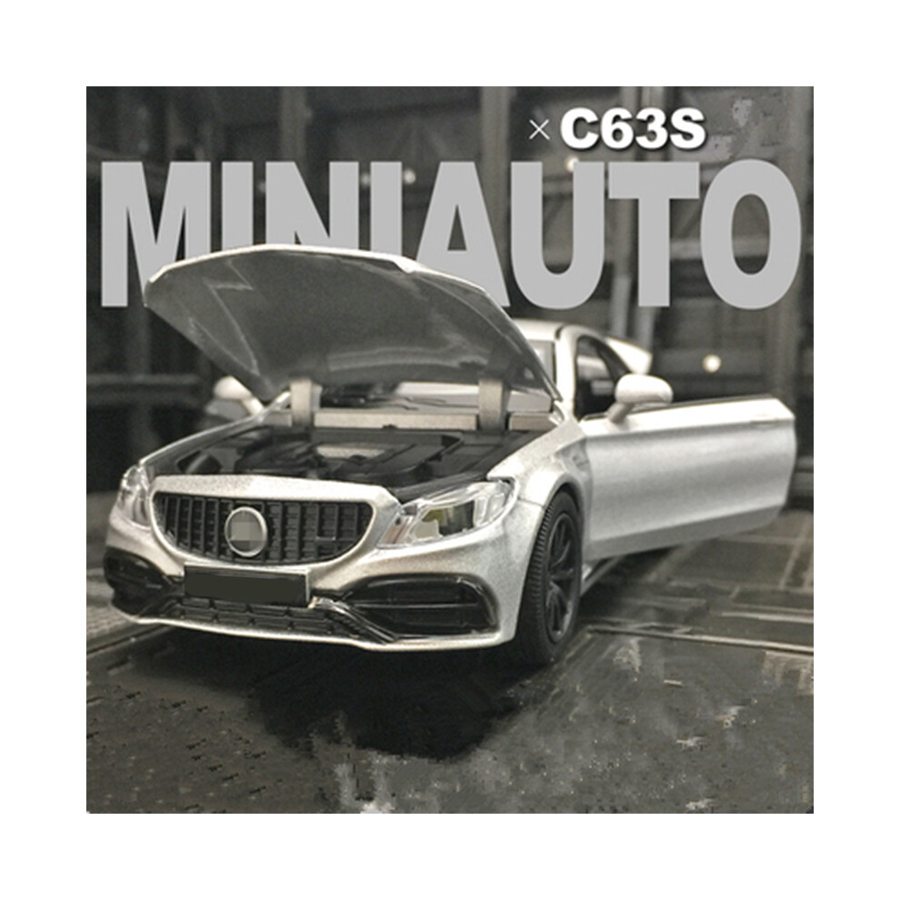Maxpower (1 32 Silvery) 1:32 C63s Coupe Alloy Car Model Diecast Metal Toy Vehicles Car Model Collection Simulation Sound And