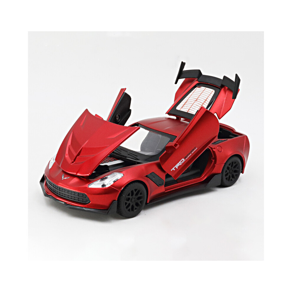 (Red) 1:32 Corvette ZR1 Supercar Toy Car Model Car Diecast Simulation Metal Alloy Vehicles Miniature Scale-image-OPC-PG8W8Z6-NEW