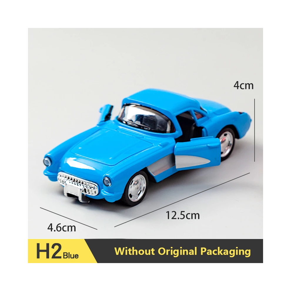Maxpower (H2blue) 1:32 Alloy Diecast Mustang Gt Classic Vintage Car Model Pull Back Car Miniature Vehicle Replica For