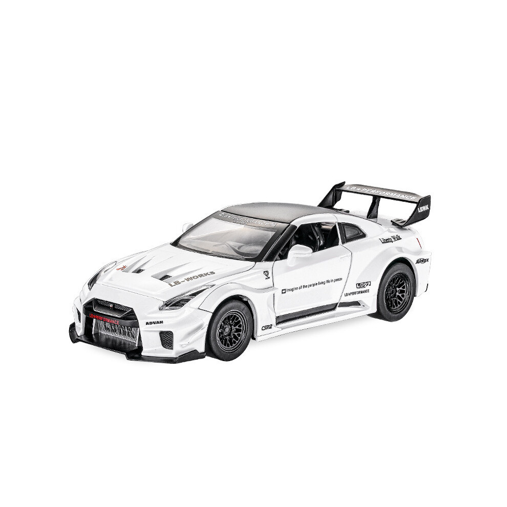 (White 3) 1:32 NISSAN GTR GT-R R35 R34 Supercar Alloy Car Model Diecasts & Toy Vehicles Toy Cars Kid Toys For-image-OPC-PG8W98Y-NEW