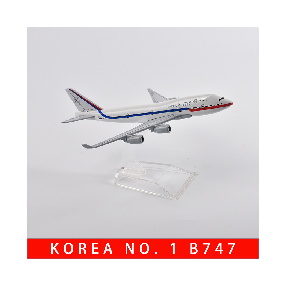 Maxpower (Korea No. 1 B747) 16Cm Korean Air Boeing 747 Plane Model Aircraft Diecast Metal 1/400 Scale Airplane Model Gift Collection
