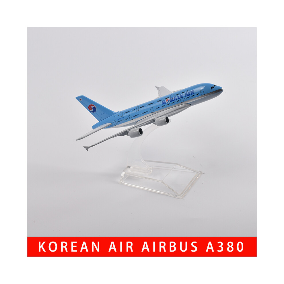 Maxpower (Korean Air A380) 16Cm Korean Air Boeing 747 Plane Model Aircraft Diecast Metal 1/400 Scale Airplane Model Gift Collection